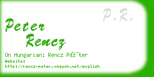 peter rencz business card